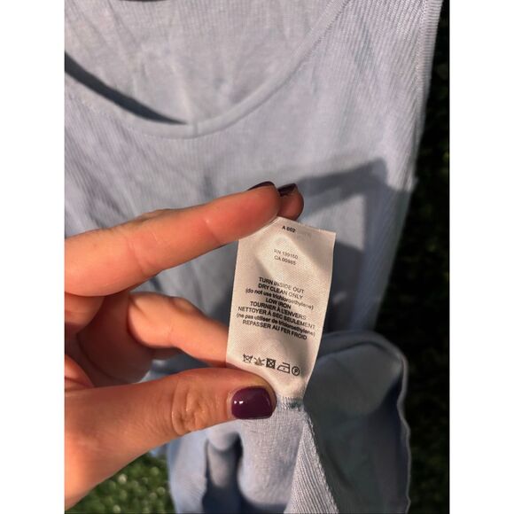 The Row Merino Wool Silk Steel Blue Tank Top Sz Small - Picture 4 of 4